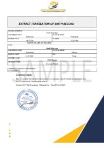 Birth Certificate Translation